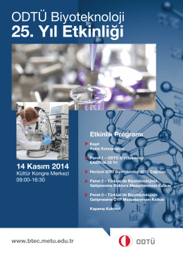 ODTU Biyoteknoloji 25. Yıl Etkinlik Posterleri Listesi