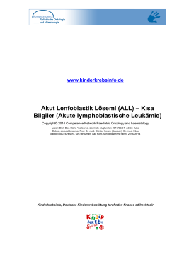 (ALL) – Kısa Bilgiler (Akute lymphoblastische Leukämie)