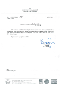 T.C. BODRUM KAYMAKAMLIĞI İl&ccedil;e Milli Eğitim M&uuml;d&uuml;rl&uuml;ğ&uuml;