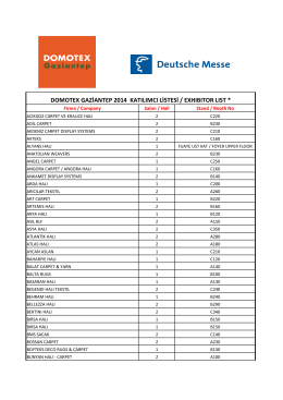 domotex gaziantep 2014 katılımcı listesi / exhıbıtor lıst