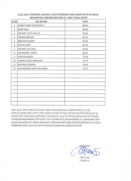 vekil imam-hatip sınavına girecek isim listesi