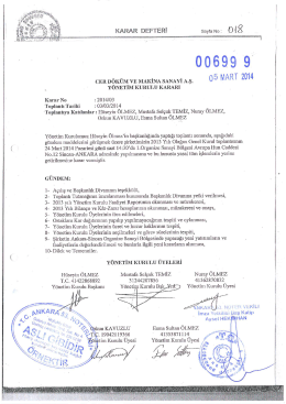 2013 genel kurul toplantı ilanı