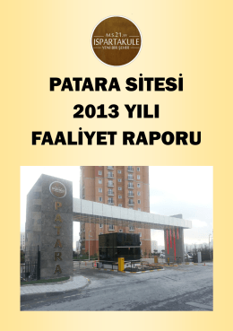 Patara Site Yönetimi 2013 yılı faaliyet raporunu