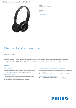 Product Leaflet: Kulak üstü Siyah Bluetooth stereo kulaklık