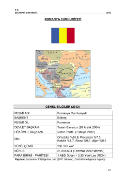 ROMANYA CUMHURİYETİ GENEL BİLGİLER (2012) RESMİ ADI