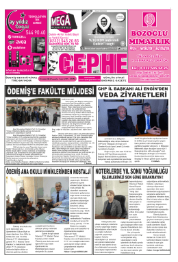18.12.2014 Tarihli Cephe Gazetesi