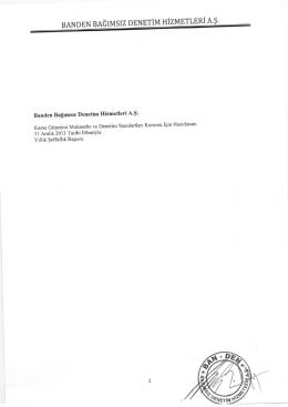 BANDEN BAĞIMSIZ DENETİM HİZMETLERİ A.Ş.