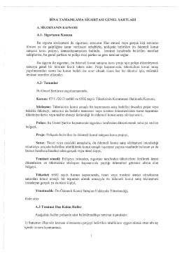 bina tamamlama sigortası genel şartları