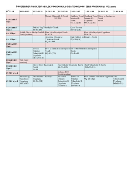 i.ü vETERiNER FAKÜLTESİ MESLEK YÜKSEKOKULU GIDA
