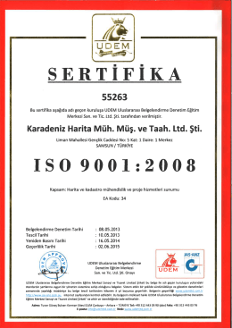 ISO 9001:2008 - Karadeniz Harita Müh.Müş. ve Taah.Ltd.Şti.