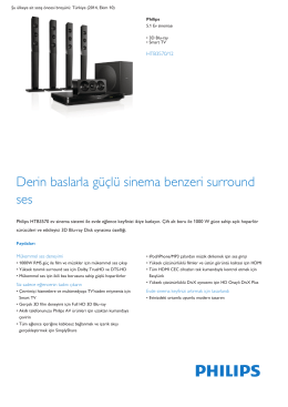 Product Leaflet: 3D Blu-ray Smart TV 5.1 Ev sineması