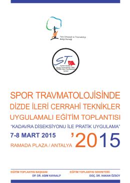 spor travmatolojisinde - TOTBİD | Türk Ortopedi ve Travmatoloji