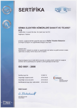 dqs ıso 9001 : 2008 sertifika