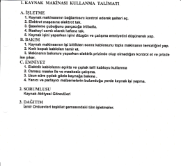 kaynak makinası kullanma talimatı