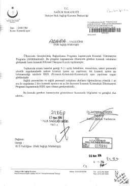 T.c. sAĞLIK BAKANLIĞI - Adana Halk Sağlığı Müdürlüğü