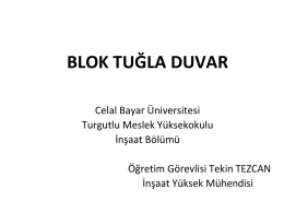 blok tuğla - Celal Bayar Üniversitesi