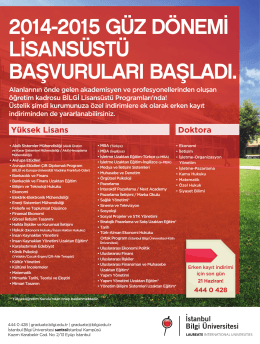 Bilgi Lisansüstü Programları - Anadolubank