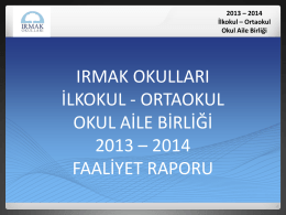 OAB İlkokul - Ortaokul Faaliyet Raporu 2013-2014