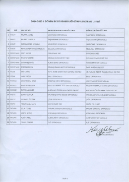 G&ouml;revlendirmesi Listesi İ&ccedil;in Tıklayınız