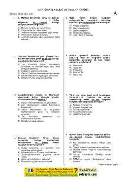 FİNAL 2014 İNKİLAP TARİHİ