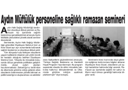 Hedef-Aydın M&uuml;ft&uuml;l&uuml;k Personeline Sağlıklı Ramazan Semineri