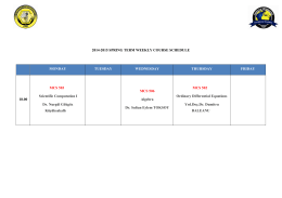 2014-2015 SPRING TERM WEEKLY COURSE SCHEDULE