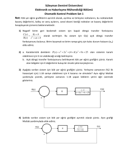 Otomatik Konrol - Problem Set - Süleyman Demirel Üniversitesi