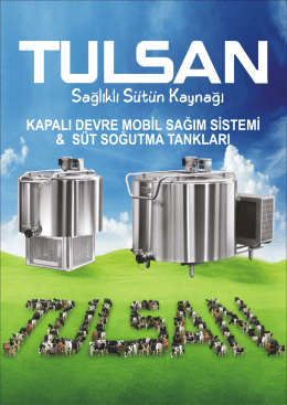 TULSAN Mobil Sağım Sistemi ve Süt Soğutma Tankları Broşürü