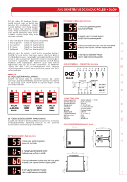 AKÜ DENETİM vE Dc KAÇAK RÖLEsi