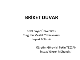 briket duvar - Celal Bayar Üniversitesi