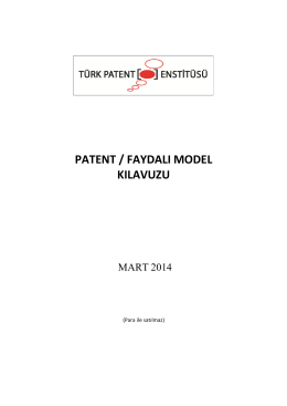 Patent - Faydalı Model - Türk Patent Enstitüsü