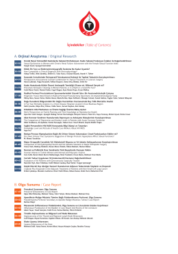 İçindekiler (Table of Contents) A. Orjinal Araştırma / Original