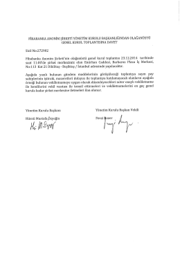 FlBABANKA ANONİM ŞİRKETİ YÖNETİM KURULU
