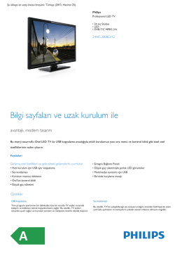 Product Leaflet: 24 inç Stüdyo LED Profesyonel LED TV