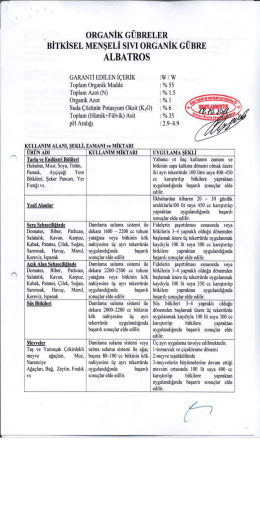 `BİTKİSEL MENŞELİ sıvı oRGANiK G&Uuml;BRE