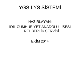 YGS-LYS SİSTEMİ