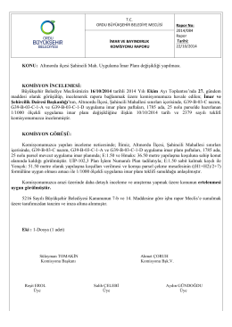 84. komisyon raporu - Ordu Büyükşehir Belediyesi