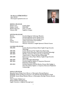 Dr Hasan GÖKCEOĞLU - Bakırköy Ruh ve Sinir Hastalıkları Hastanesi