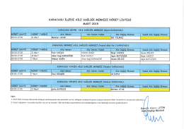 KARAcAsu İLçEsİ AİLE sAĞLİãİ MERKEZİ NÖBEİ LİsTEsİ MART