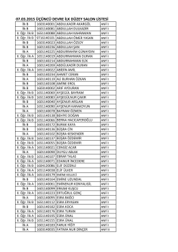 ilk düzey sınav salon listesi 07.03.2015