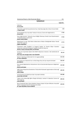 Table of contents - Uluslararası İktisadi ve İdari İncelemeler Dergisi