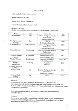 ÖZGEÇMİŞ - İstanbul Bilim Üniversitesi