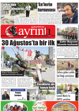 1 eylül 2014 pazartesi - Polatlı Gazete Ayrıntı