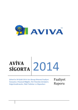 30 Eylül 2014 Yönetim Kurulu Faaliyet Raporu