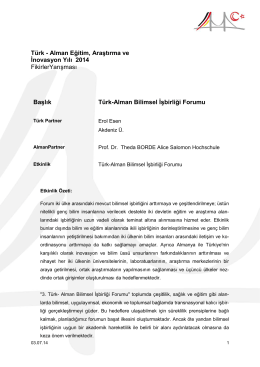 Türk-Alman Bilimsel İşbirliği Forumu