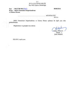 MEB Yöneticileri Değerlendirme ve İzleme Ekranı
