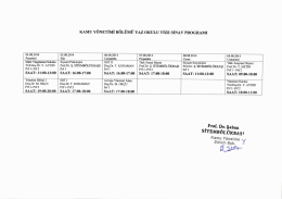 KAMU YÖNETİMİ BÖLÜMÜ YAz oKULU vİZE slNAv PROGRAMI