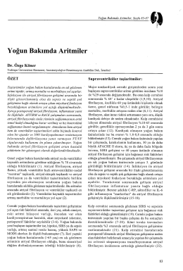 Yoğun Bakımda Aritmiler