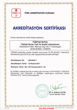 TS EN ISO/IEC 17025 Belgemiz