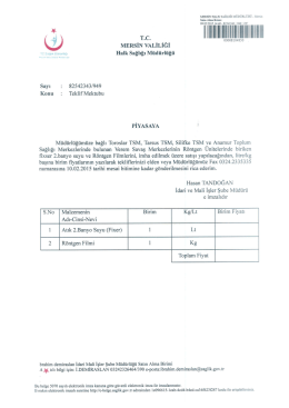 Teklif - Mersin Sağlık M&uuml;d&uuml;rl&uuml;ğ&uuml;